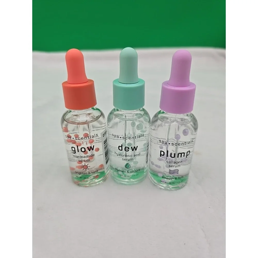 Spa Scentials‎ Facial Serums Set of 3 Glow Pump Dew